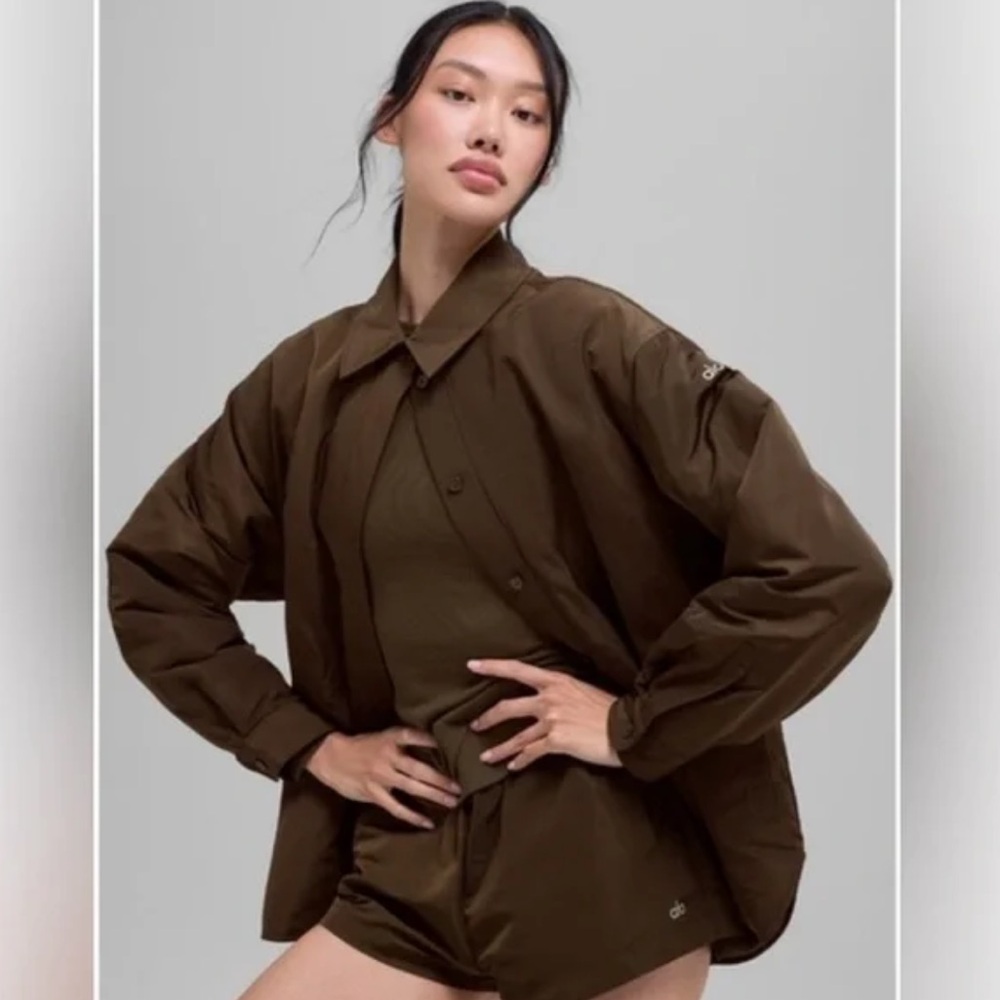 ALO Socialite Shacket in Brown Lightweight Jacket NWT S